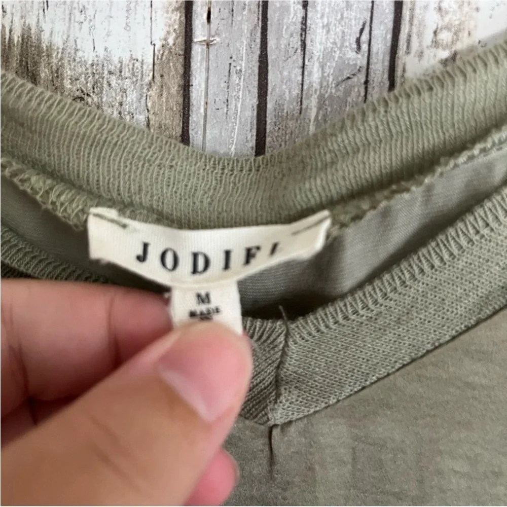 Jodifl Olive Green Satin Tee - Picture 5 of 5